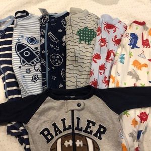 7 Light Footie Pajamas 6-9m